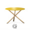 ST-TRIPLE Żółty okrągły stół, drewniany stelaż, średnica 100cm