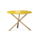 ST-TRIPLE - okrągły stół w wielu kolorach, dekorach, ze sklejki lub forniru. Drewniany stelaż, średnica blatu 100cm