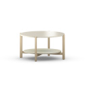 STK-NLEVEL2 okrągły stolik kawowy z półką. Do wyboru wiele kolorów, drewnopodobnych dekorów, sklejka i fornir. Drewniane nogi.