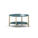 STK-NLEVEL2 okrągły stolik kawowy z półką. Do wyboru wiele kolorów, drewnopodobnych dekorów, sklejka i fornir. Drewniane nogi.