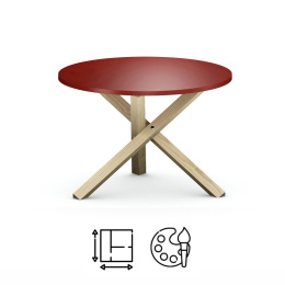STK-TRIPLE Czerwony, okrągły stolik kawowy, dwa rozmiary