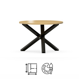 STK-TRIPLE-PRO Okrągły stolik kawowy z forniru i drewna, dwa rozmiary