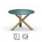 STK-TRIPLE Turkusowy okrągły stolik kawowy, dwa rozmiary