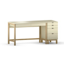 Zestaw: biurko B-DES5/2 z dostawką z szufladami D-DES5: wiele rozmiarów, kolorów, drewnopodobnych dekorów, sklejka lub fornir