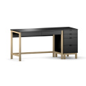 Zestaw: biurko B-DES5/2 z dostawką z szufladami D-DES5: wiele rozmiarów, kolorów, drewnopodobnych dekorów, sklejka lub fornir