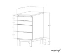 Zestaw: Biurko B-DES3 z dostawką z szufladami D-DES3 z kolorowej i drewnopodobnej płyty, forniru lub sklejki. Stelaż z drewna