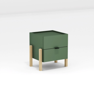 N-MINI2 - szafka nocna z dwiema szufladami w wielu kolorach i drewnopodobnych dekorach