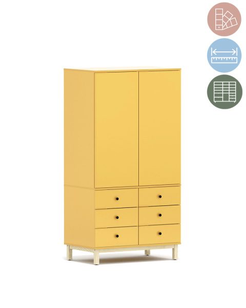 Dwupoziomowa, dwukolumnowa szafa z sześcioma szufladami - SZ-MODEL-2.2 Dwupoziomowa, dwukolumnowa szafa z sześcioma szufladami - SZ-MODEL-2.2