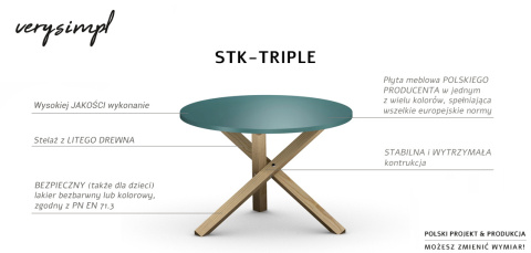 STK-TRIPLE Czarny, okrągły stolik kawowy, dwa rozmiary