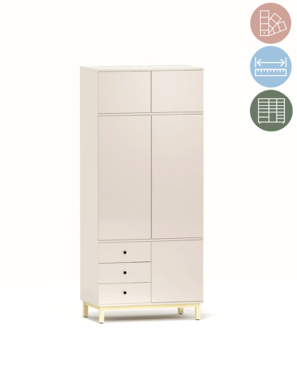 Wysoka, dwukolumnowa szafa z trzema szufladami - SZ-MODEL-3.2