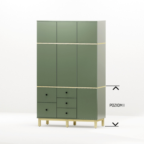 Wysoka, trójkolumnowa szafa z trzema szufladami - SZ-MODEL-3.3 Wysoka, trójkolumnowa szafa z trzema szufladami - SZ-MODEL-3.3
