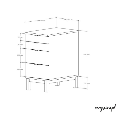 Wysyłka w 24h! Zestaw: Białe biurko B-DES5/2 120x60 z dostawką z szufladami D-DES5 39x60