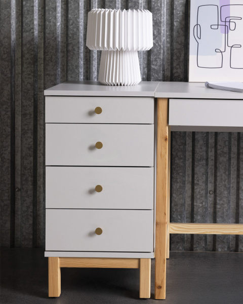 B+D-MODEL - zestaw: SZARE biurko z dostawką z szufladami 139x50 B+D-MODEL - zestaw: SZARE biurko z dostawką z szufladami 139x50