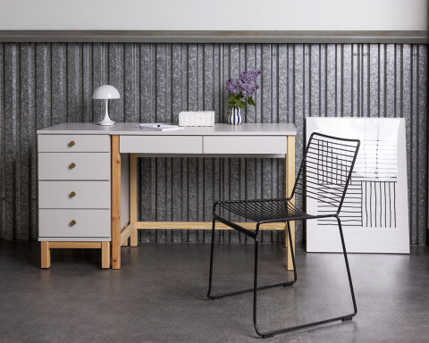 B+D-MODEL - zestaw: SZARE biurko z dostawką z szufladami 139x50 B+D-MODEL - zestaw: SZARE biurko z dostawką z szufladami 139x50