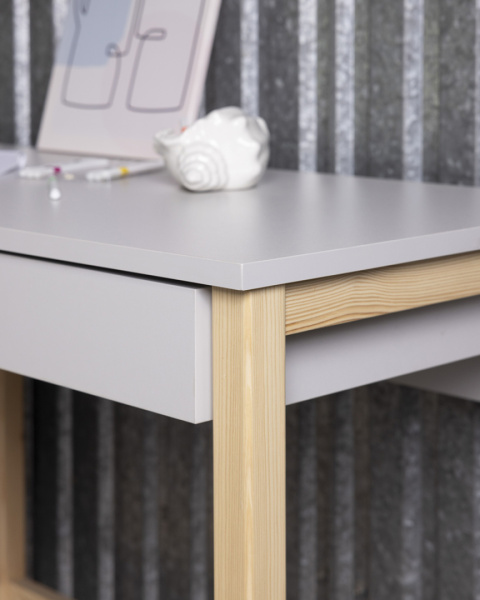 B+D-MODEL - zestaw: SZARE biurko z dostawką z szufladami 139x50 B+D-MODEL - zestaw: SZARE biurko z dostawką z szufladami 139x50