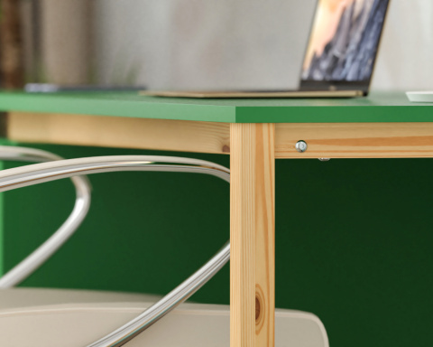 B-DES43-biurko z zamykaną szafką, kontenerkiem, zielone, oxide green, drewniany stelaż B-DES43-biurko z zamykaną szafką, kontenerkiem, zielone, oxide green, drewniany stelaż