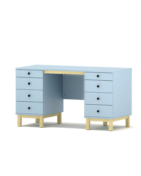 B-MODEL-1-błękitne biurko, surf blue, z 8 szufladami B-MODEL-1-błękitne biurko, surf blue, z 8 szufladami