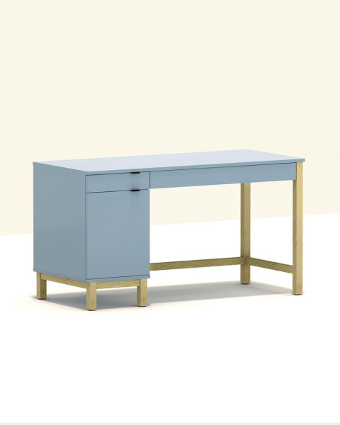 B-MODEL-3-biurko z dwiema szufladami i szafką, niebieskie, surf blue, błękitny B-MODEL-3-biurko z dwiema szufladami i szafką, niebieskie, surf blue, błękitny