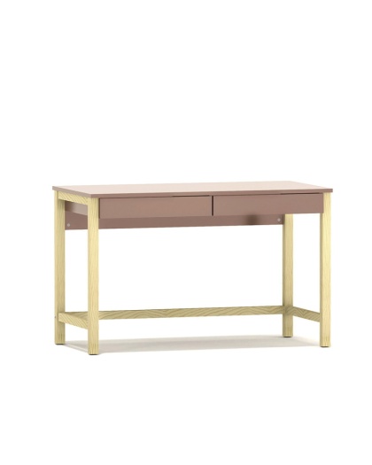 B-MODEL-5 biurko z dwiema szufladami na drewnianym stelażu. Wybierz rozmiar, kolor lub dekor