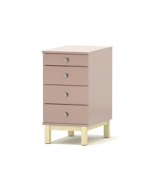 D-MODEL - dostawka do biurka, kontenerek, różowa, native pink z czterema 4 szufladami D-MODEL - dostawka do biurka, kontenerek, różowa, native pink z czterema 4 szufladami