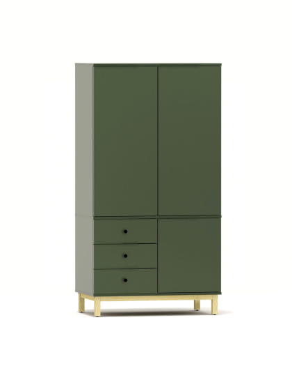 Dwupoziomowa, dwukolumnowa szafa 100x60x190 cm z trzema szufladami - SZ-MODEL-2.2