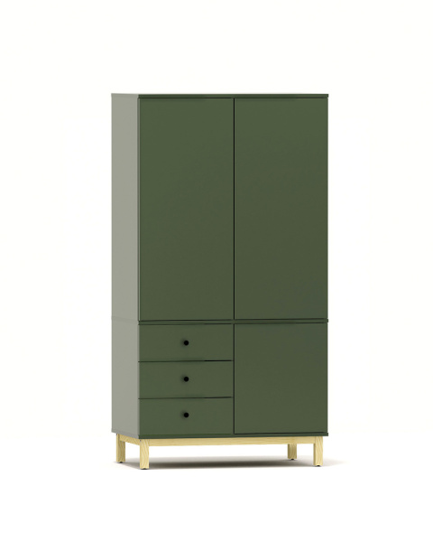 SZ-MODEL-2.2 - dwupoziomowa szafa z trzema szufladami, zielona, smoke green SZ-MODEL-2.2 - dwupoziomowa szafa z trzema szufladami, zielona, smoke green