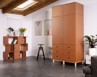 Wysoka, dwukolumnowa szafa 100x60x230 cm z sześcioma szufladami - SZ-MODEL-3.2