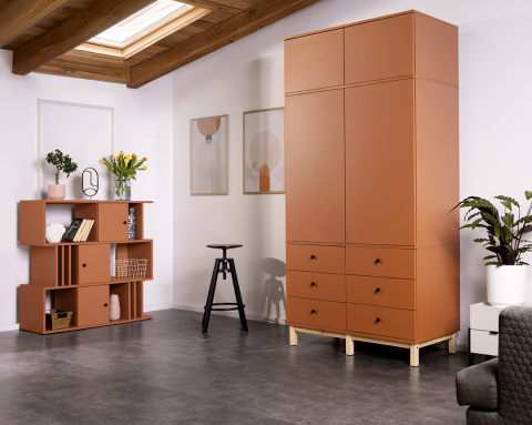 Wysoka, dwukolumnowa szafa z sześcioma szufladami - SZ-MODEL-3.2 Wysoka, dwukolumnowa szafa z sześcioma szufladami - SZ-MODEL-3.2