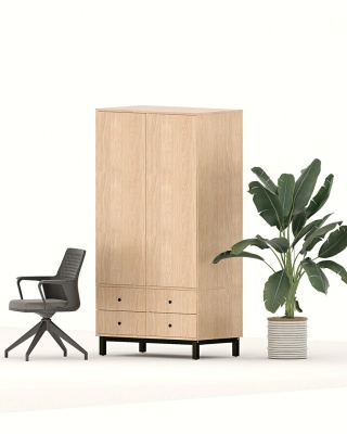 Dwudrzwiowa szafa z czterema szufladami na wymiar - SZ-MODEL (2.2)