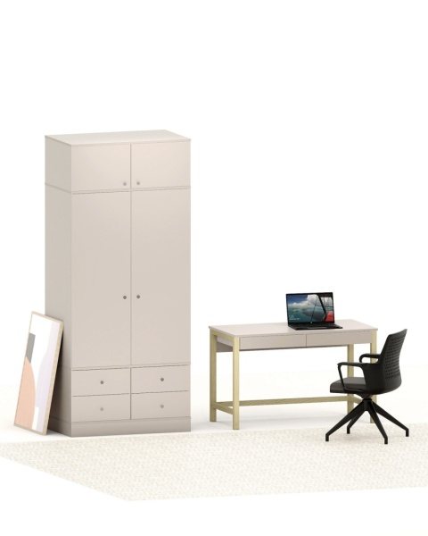 Dwudrzwiowa szafa z czterema szufladami z nadstawką - na wymiar - SZ-MODEL (3.2)