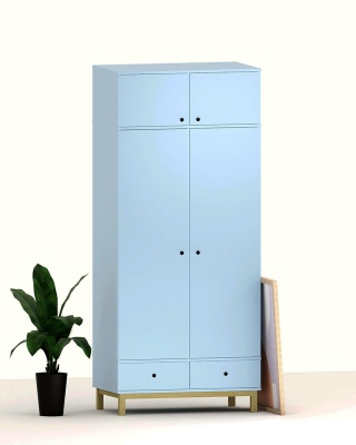 Dwudrzwiowa szafa z dwiema szufladami z nadstawką - na wymiar - SZ-MODEL (3.2)