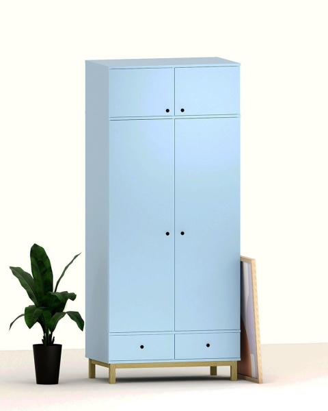 Dwudrzwiowa szafa z dwiema szufladami z nadstawką - na wymiar - SZ-MODEL (3.2)