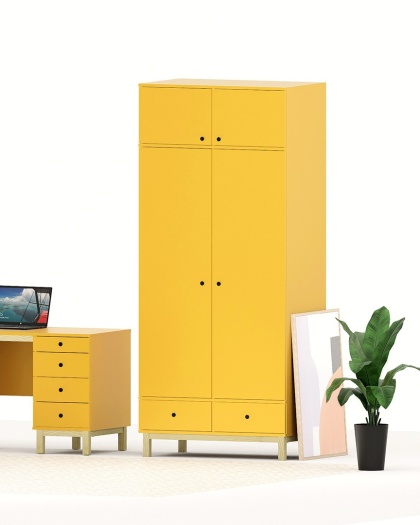 Dwudrzwiowa szafa z dwiema szufladami z nadstawką - na wymiar - SZ-MODEL (3.2)