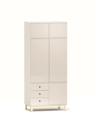 Dwudrzwiowa szafa z nadstawką, z szafkami i szufladami - na wymiar - SZ-MODEL (3.2)