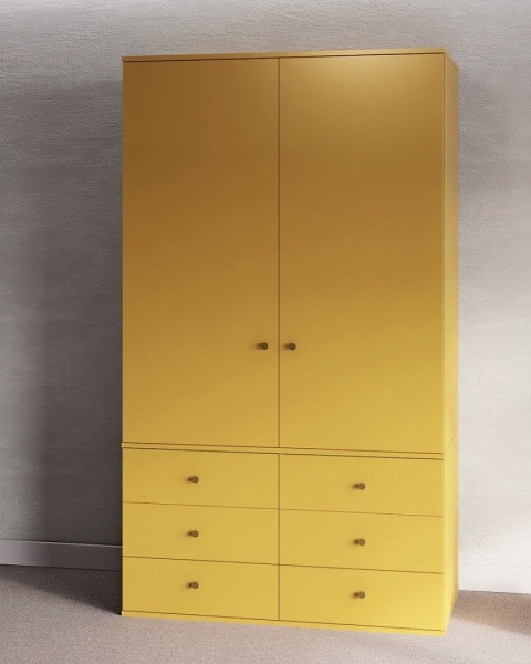 Dwudrzwiowa szafa z sześcioma szufladami na wymiar - SZ-MODEL (2.2)