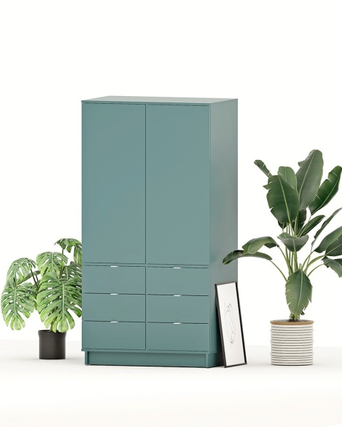 Dwudrzwiowa szafa z sześcioma szufladami na wymiar - SZ-MODEL (2.2)