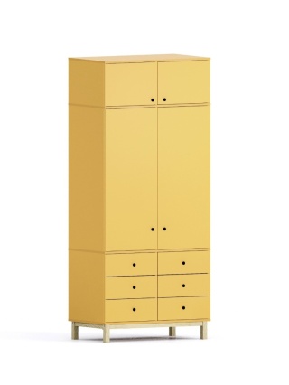 Dwudrzwiowa szafa z sześcioma szufladami z nadstawką - na wymiar - SZ-MODEL (3.2)