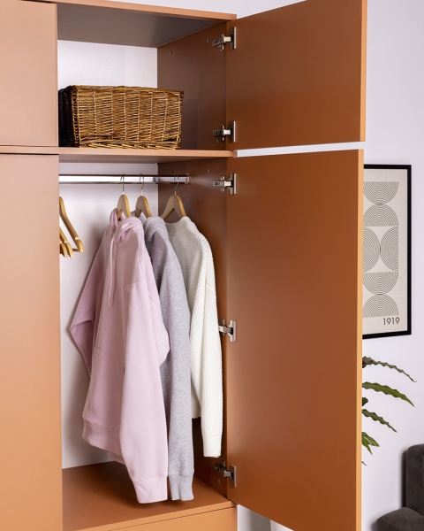 Dwudrzwiowa szafa z sześcioma szufladami z nadstawką - na wymiar - SZ-MODEL (3.2)