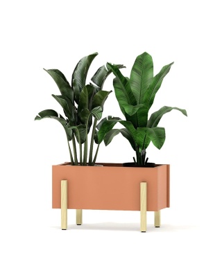 O-MINI-2 - osłona dekoracyjna na doniczki 57x28x28 cm z kolorowej płyty na drewnianych nogach