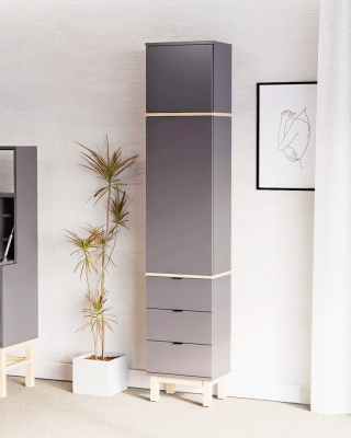 Pojedyncza, wysoka szafa-słupek z trzema szufladami, na wymiar - SZ-MODEL (3.1)