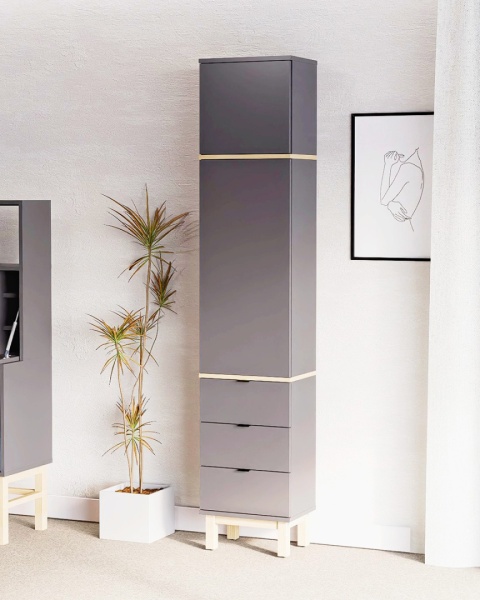 SZ-MODEL-3.1 -Grafitowa szafa-słupek na wymiar