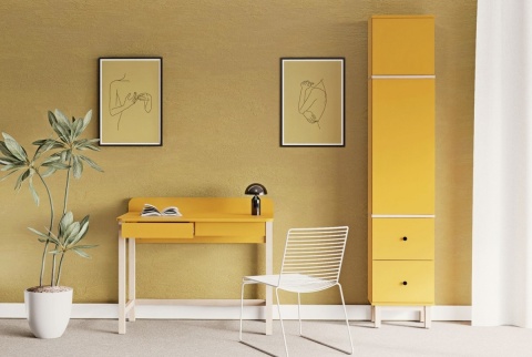 Pojedyncza, wysoka szafa-słupek z dwiema szufladami, na wymiar - SZ-MODEL (3.1)