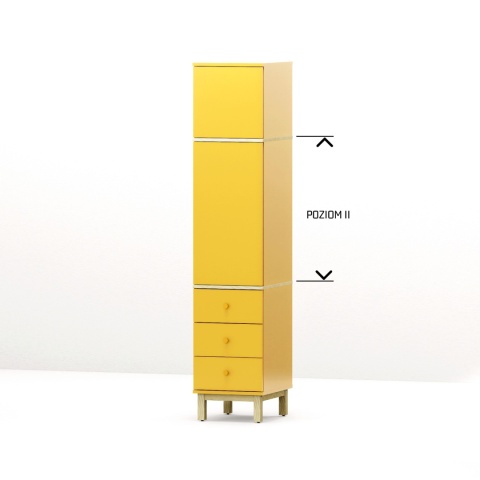 Pojedyncza, wysoka szafa-słupek z dwiema szufladami, na wymiar - SZ-MODEL (3.1)