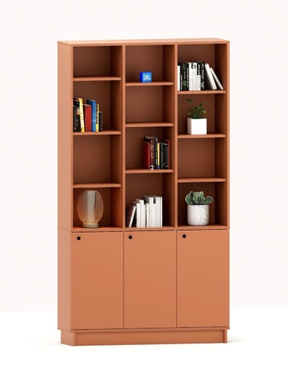 REG-MODEL-4 (2.3) - Regał z szufladami i otwartymi półkami. | Szerokość 120-160 cm | Na wymiar. Kolory i drewnopodobne dekory.