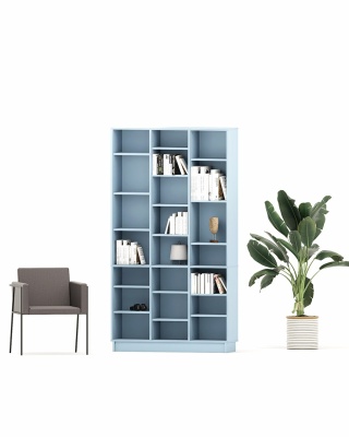 REG-MODEL-5 (2.3) - szeroki regał z otwartymi półkami. | Szerokość 120-160 cm | Na wymiar. Kolory i drewnopodobne dekory.