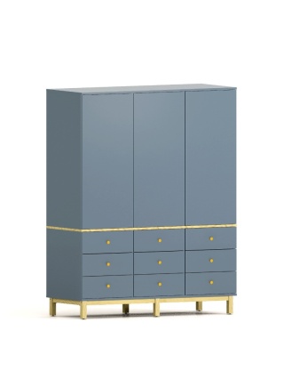 Trzydrzwiowa szafa na wymiar. Aż 9 szuflad do przechowywania! - SZ-MODEL (2.3)