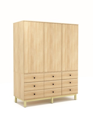 Trzydrzwiowa szafa na wymiar. Aż 9 szuflad do przechowywania! - SZ-MODEL (2.3)