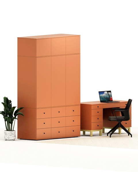 Trzydrzwiowa szafa na wymiar, z nadstawką. Aż 9 szuflad! - SZ-MODEL (3.3)