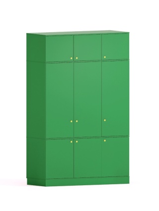 Trzydrzwiowa szafa na wymiar, z nadstawką i zamykanymi szafkami - SZ-MODEL (3.3)