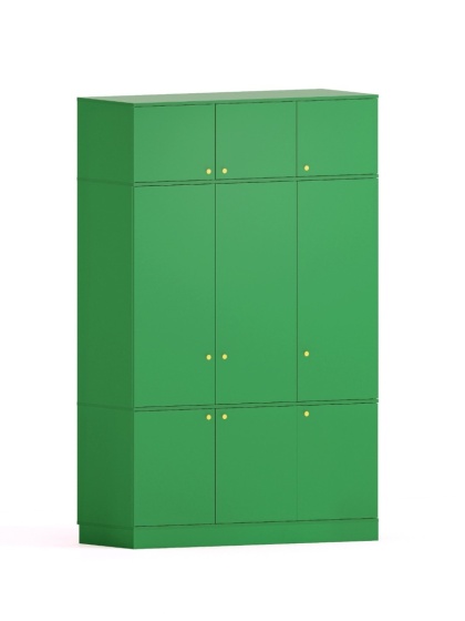 Trzydrzwiowa szafa na wymiar, z nadstawką i zamykanymi szafkami - SZ-MODEL (3.3)